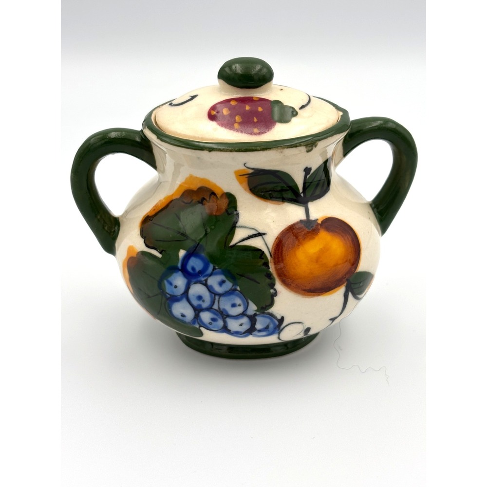 Vintage Hand Painted in Japan Fruit Theme Cream & Sugar Set - Picture 2 of 13